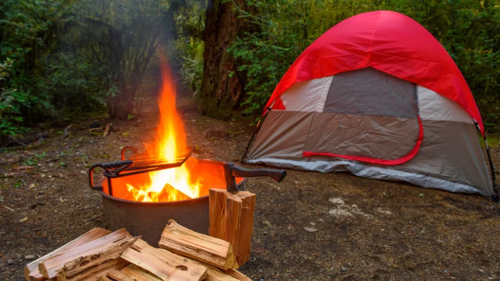 Camping In A Tent